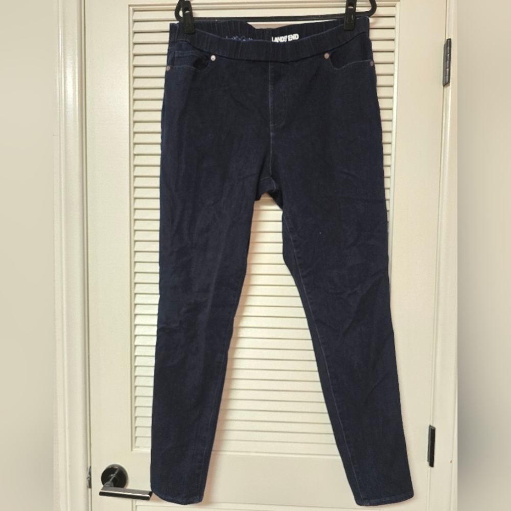 Lands' End - (Plus-Size) Navy High-Waisted Jeggings With Pockets